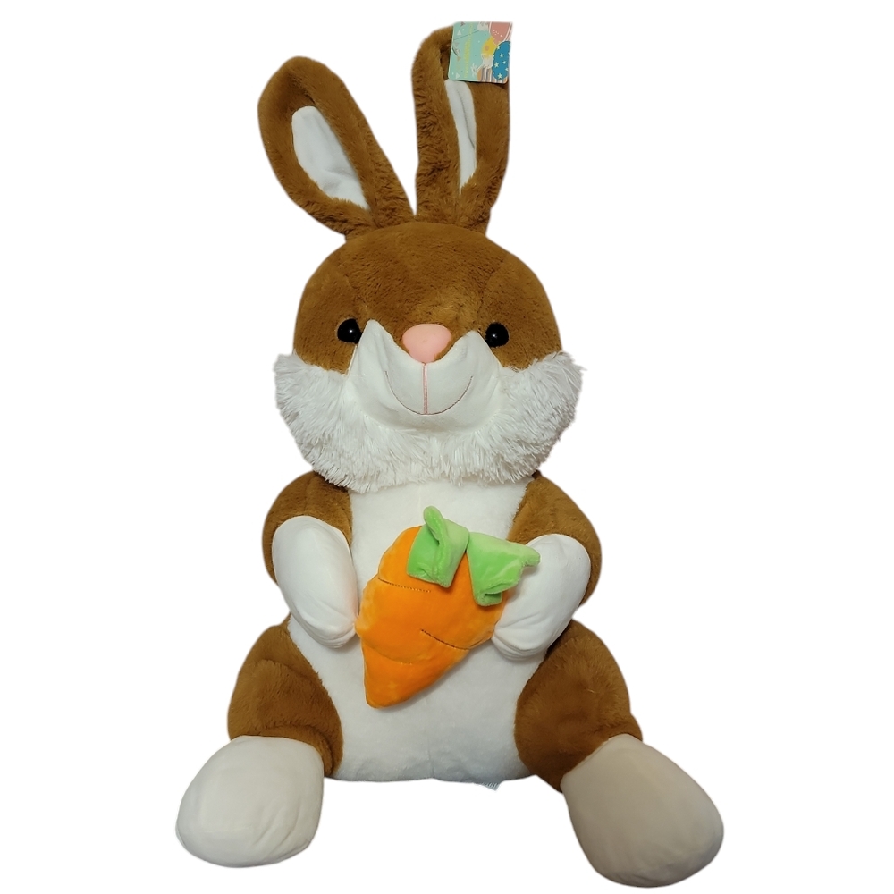 Easter Bunny NWT Large Giant Size 22in With Carrot Plush Toy